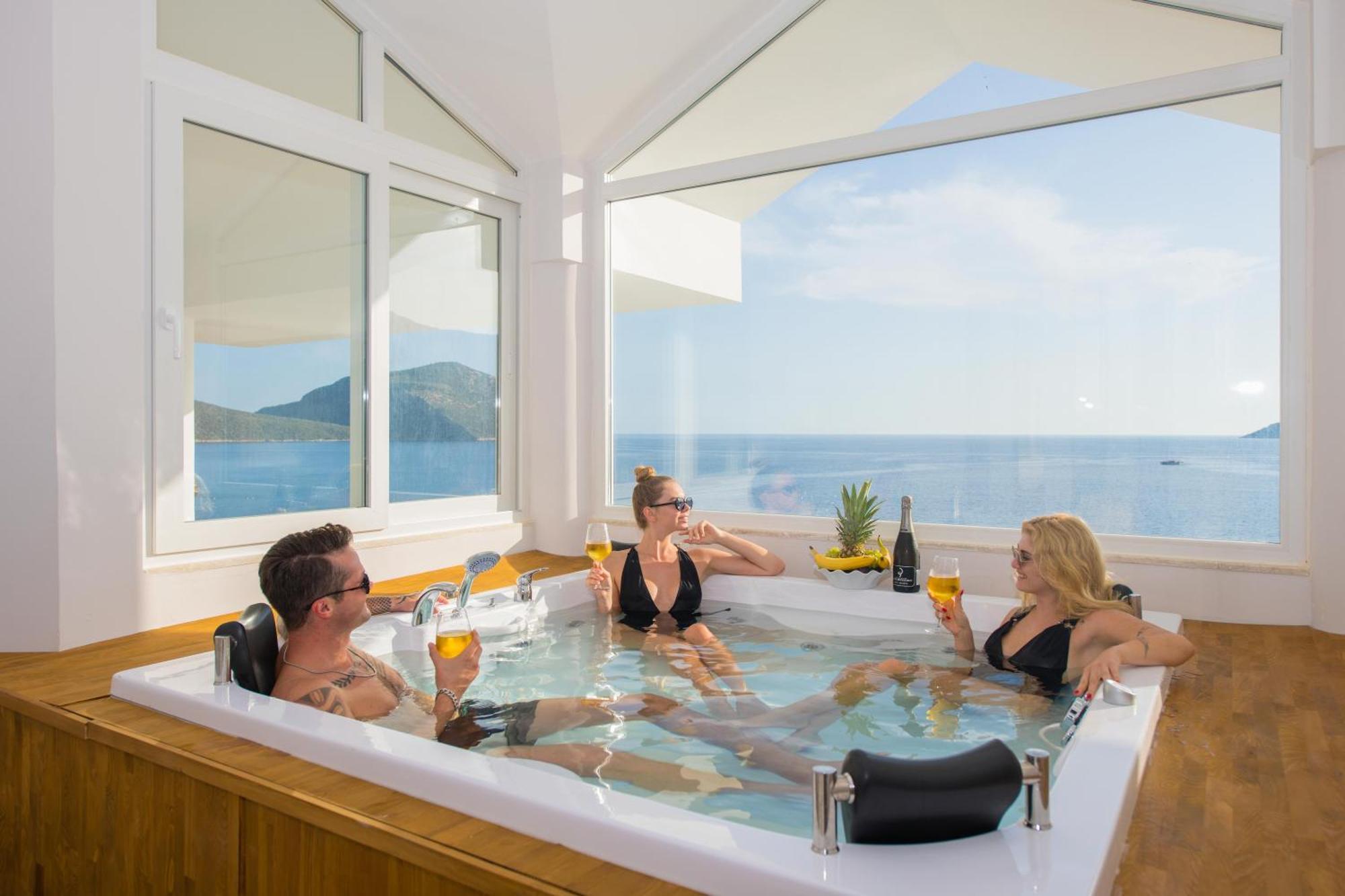 Beachfront White Villa With Private Swimming Pool Kalkan Exterior foto
