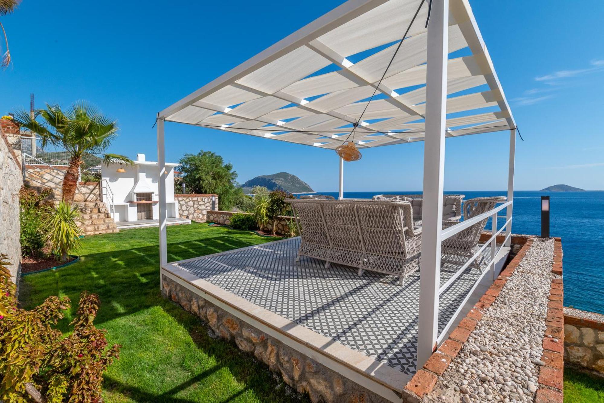 Beachfront White Villa With Private Swimming Pool Kalkan Exterior foto