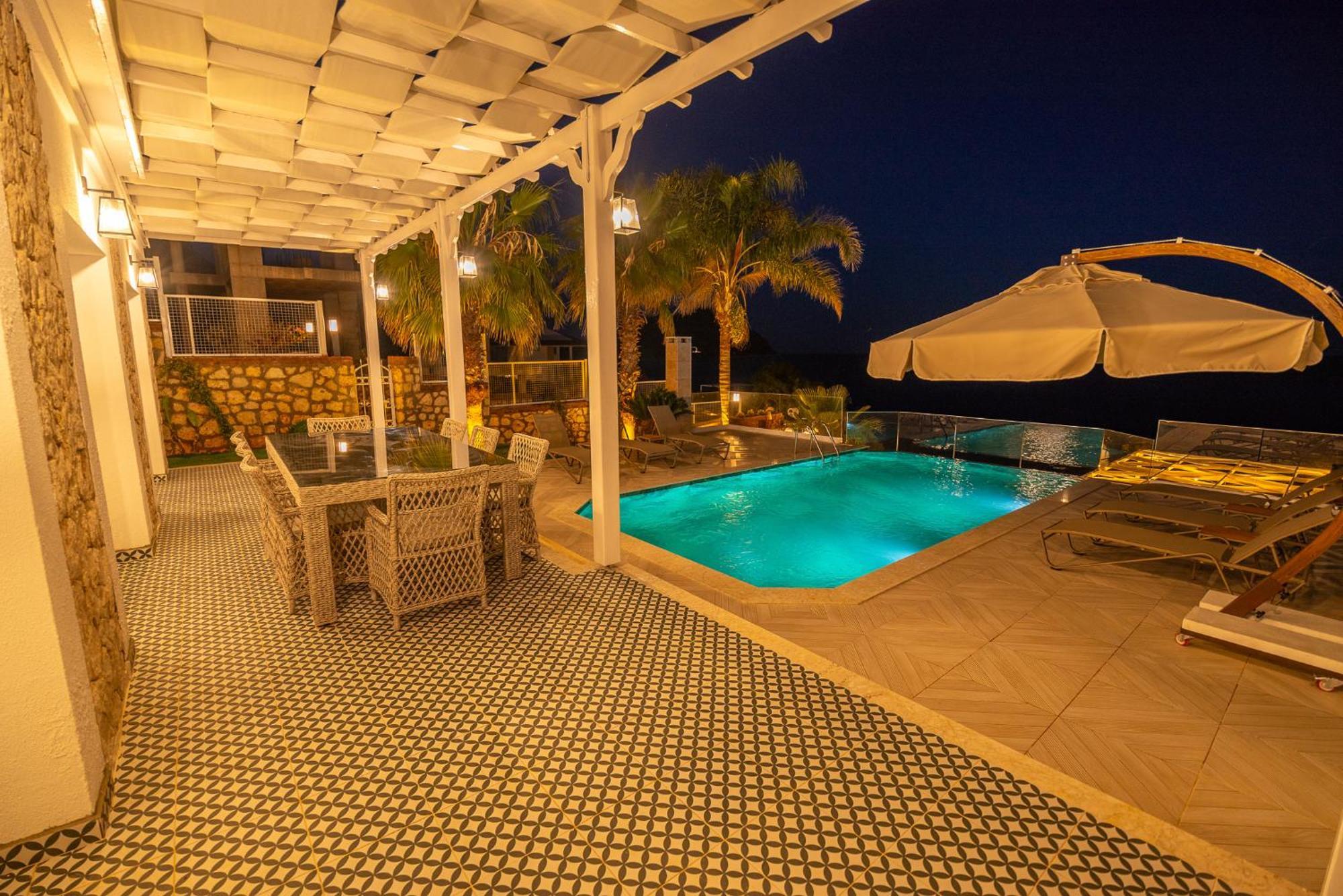 Beachfront White Villa With Private Swimming Pool Kalkan Exterior foto